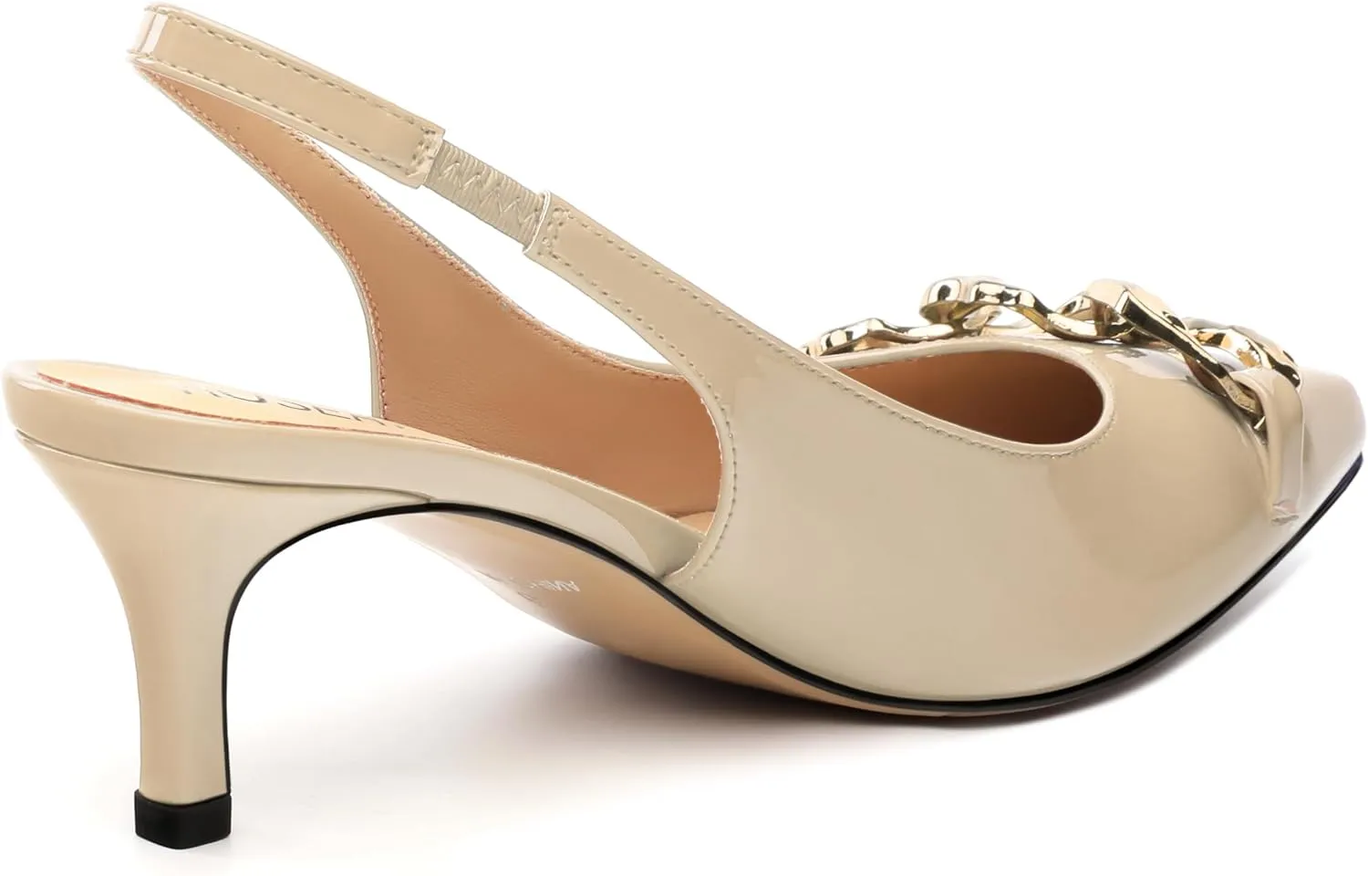 ROSERWISH Women's Slingback Kitten Heels Pointed Closed Toe Low Heel Pumps Patent Wedding Party Casual 2 inch Dress Shoes