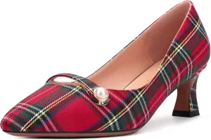 ROSERWISH Womens Slip On Pointed Toe Fashion Comfortable Party Office Kitten Low Heel Pumps Dress Shoes 2 Inch