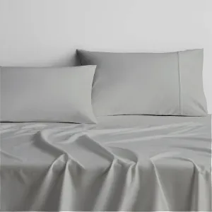 RV King Sheet Set - 4 Piece Cotton Bedding Set, Fits Up to 15" Deep Mattress, RV King 72" x 80", Light Grey Solid