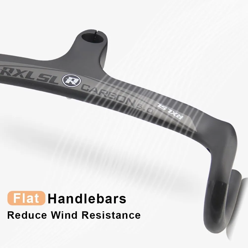 RXL SL carbon fiber road bike bars with integrated stem integrated handlebar carbon road bike handlebars drop handlebar 1-1/8"(28.6mm) 3K Glossy/Matte drop handlebars 400/420/440 90/100/110/120