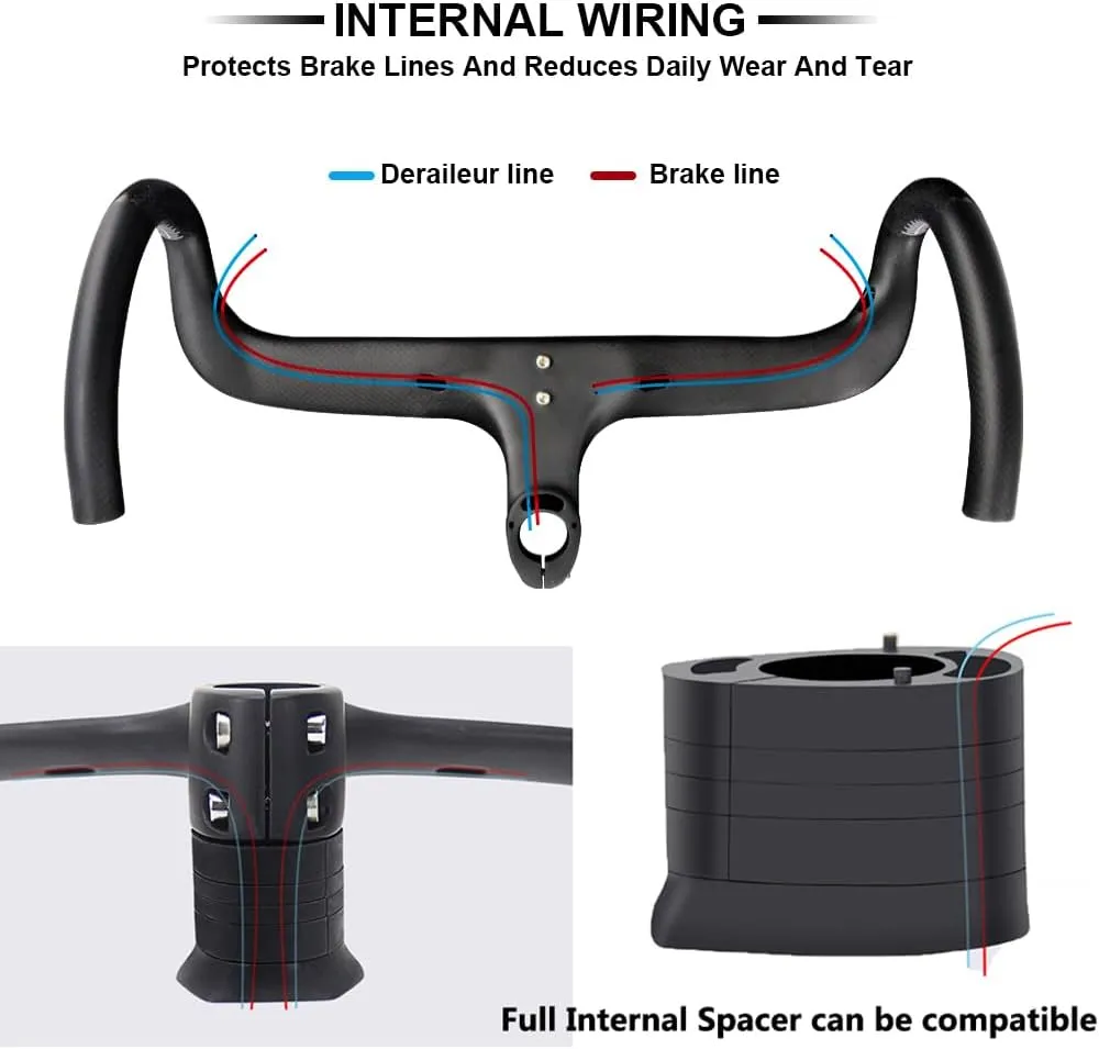 RXL SL carbon fiber road bike bars with integrated stem integrated handlebar carbon road bike handlebars drop handlebar 1-1/8"(28.6mm) 3K Glossy/Matte drop handlebars 400/420/440 90/100/110/120