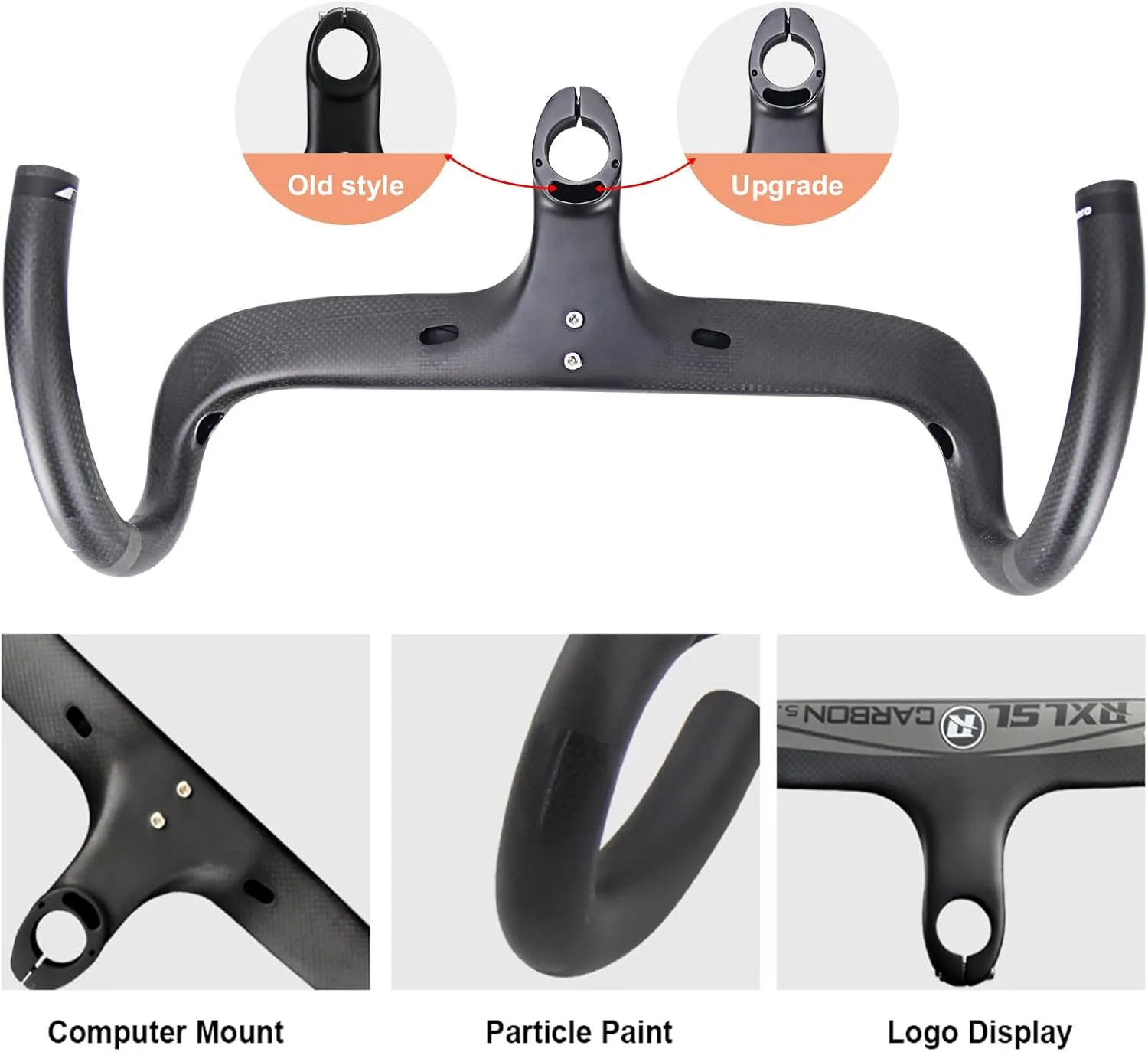 RXL SL carbon fiber road bike bars with integrated stem integrated handlebar carbon road bike handlebars drop handlebar 1-1/8"(28.6mm) 3K Glossy/Matte drop handlebars 400/420/440 90/100/110/120