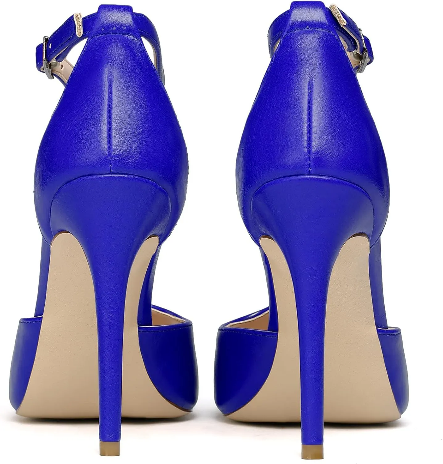 SAMMITOP Women's Peep Toe T-Strap Sandals Ankle Strap Buckle Closure High Heel Dress Shoes