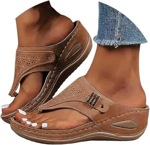 Sandals for Women 2025 Arch Support Wedge Flip Flops Dressy Casual Leopard Wedges for Women Orthopedic Wedge Summer Shoes