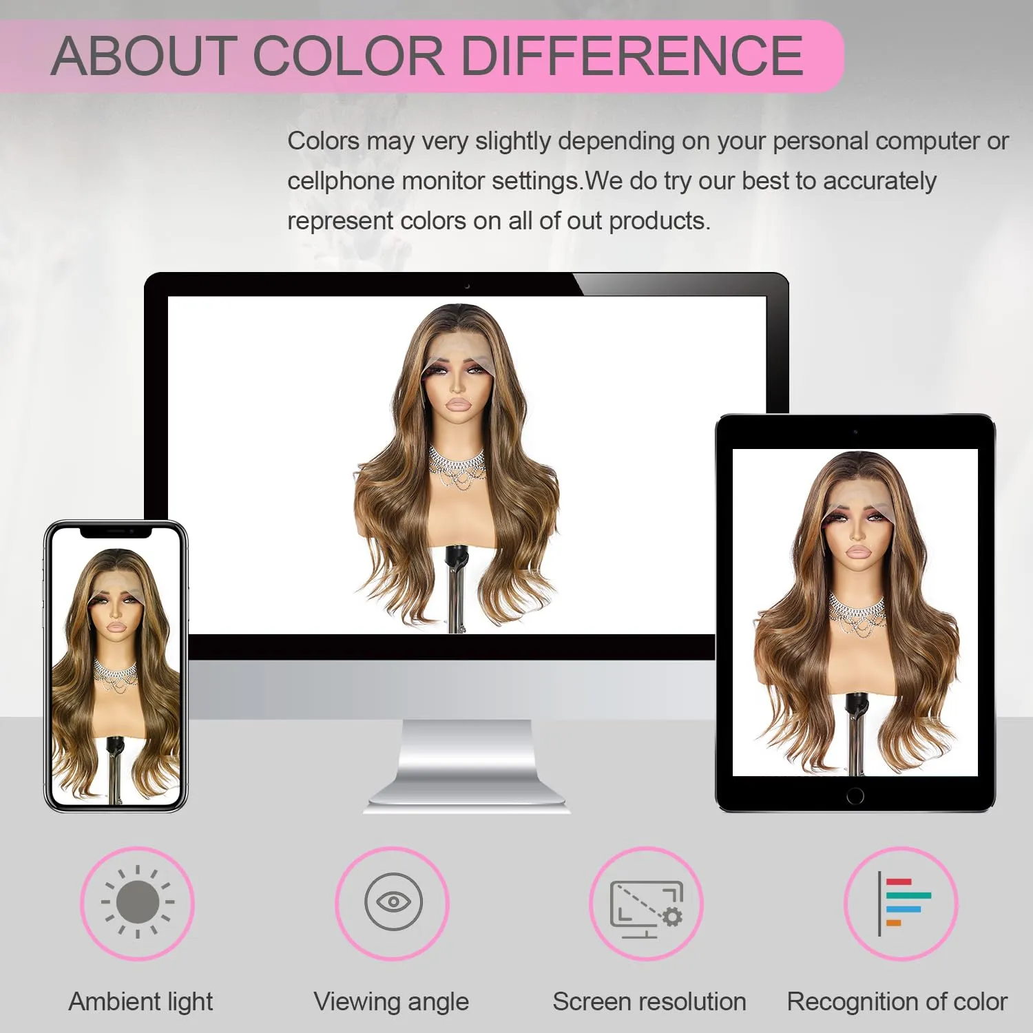 SAPPHIREWIGS Brown Wavy Wig 13x4 Lace Front Wigs Highlight Chestnut Brown with Tips Glueless Synthetic Wigs for Women Pre Plucked Heat Resistant Hair 20 Inches