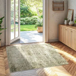 Shilucheng Entryway Rug 2x3 Washable Area Rug with Non-Slip Backing,Soft Low Pile Carpet for Bedroom Kitchen Bathroom Indoor Door Mat, Small Modern Neutral Abstract Rug (Brown/Golden)