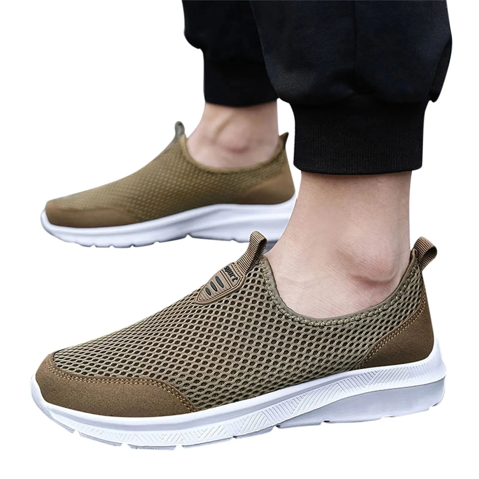 Shoes Men Workout Sneakers Casual Mens Shoes Khaki 46
