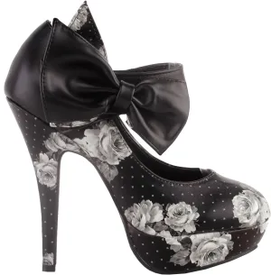 SHOW STORY Sexy Ladies Bow Ankle Strap Stiletto Platform Pumps Shoes,LF30412