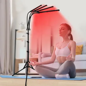 Shyineyou Red Light Therapy, 660nm & 850nm & 940nm Infrared Light Therapy with Stand, Height Adjustable & Angle Adjustable & Timer, 32W 180LEDs Infrared Light Therapy for Body (Black