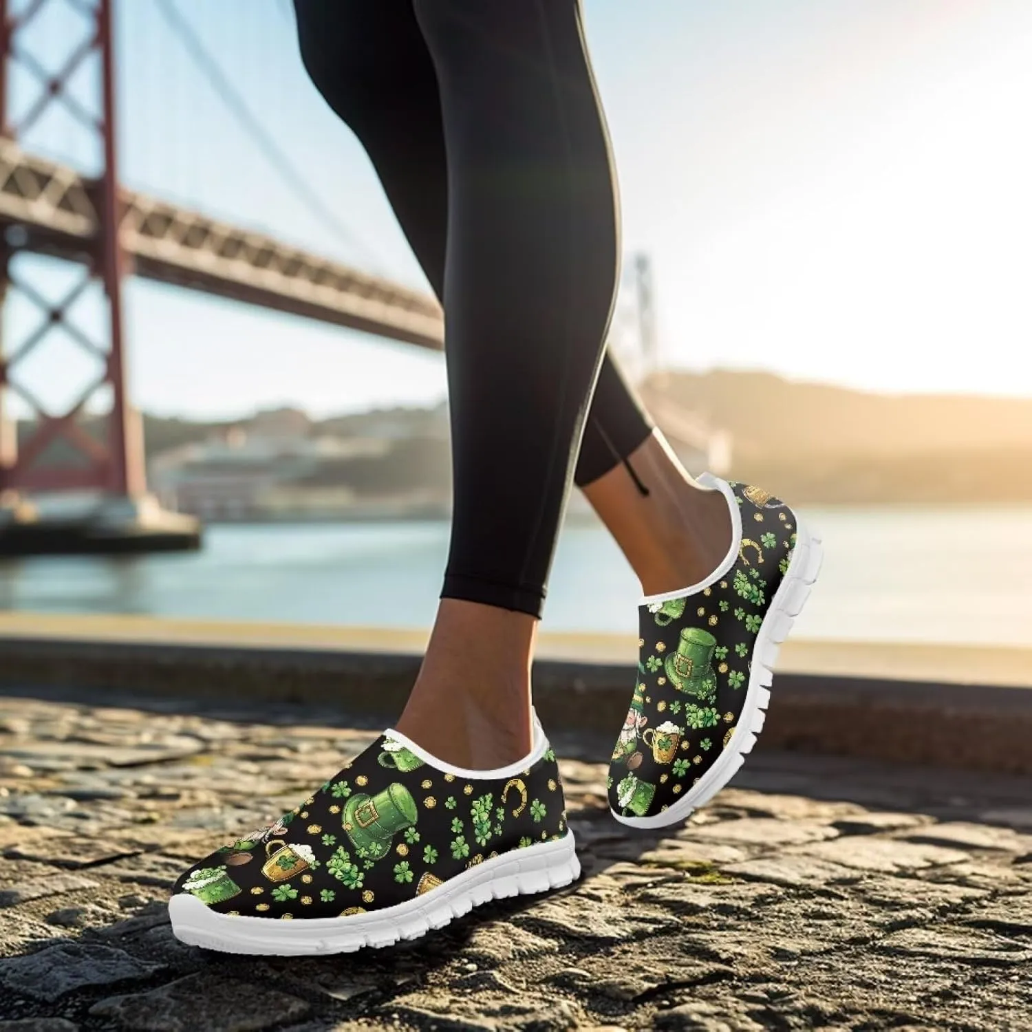 Slip On Walking Shoes for Women Casual Shoes Novelty Patterns Work Shoes