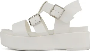 Soda “STELLAR” ~ Women Flatform Multi Strap Double Buckle Open Toe Ankle Strap Platform Wedge Sandals