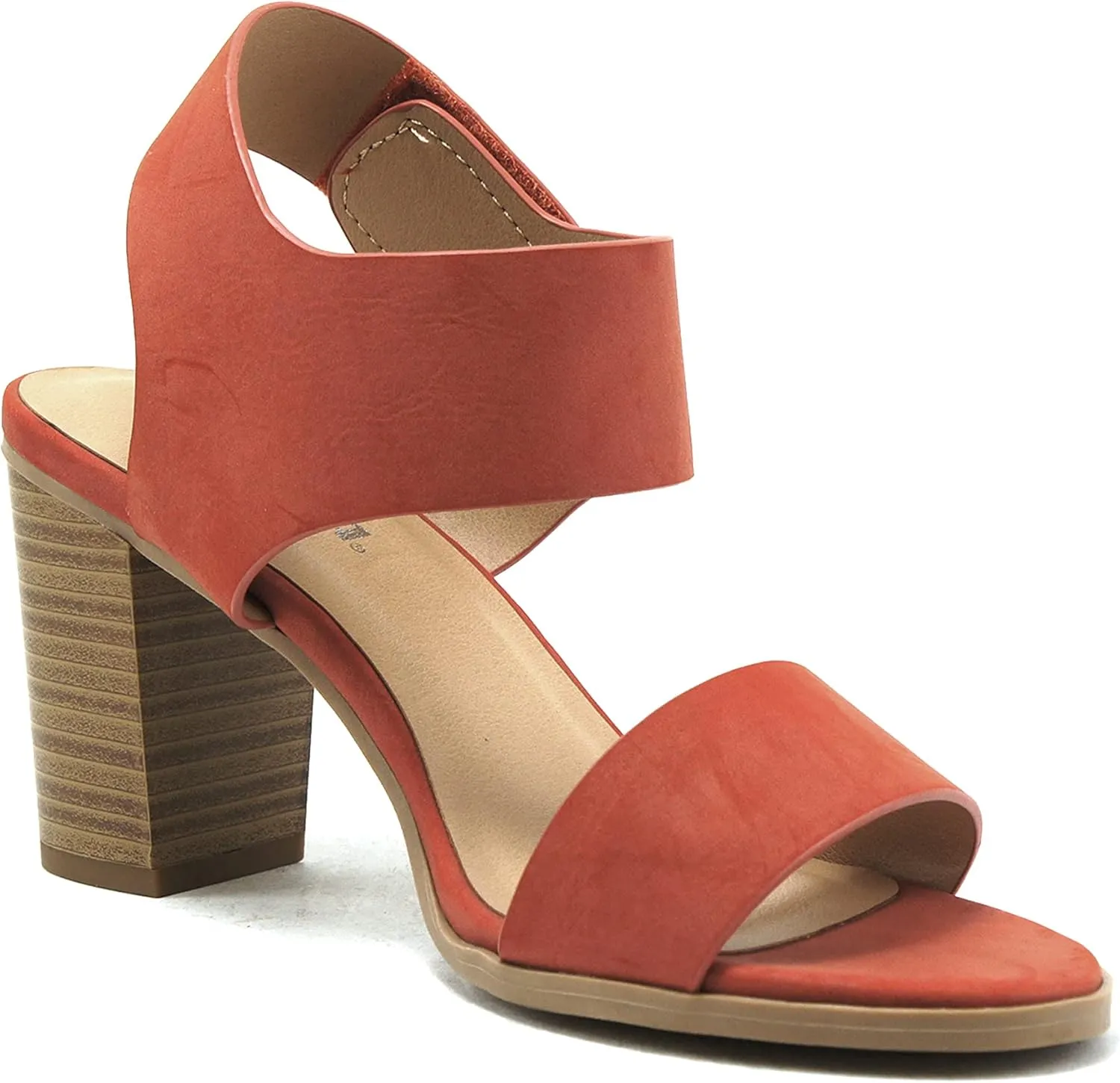 SODA Topshoeave Wait Womens Open Toe Chunky Heel Ankle Strap Shoes Block High Heel Dress Sandals