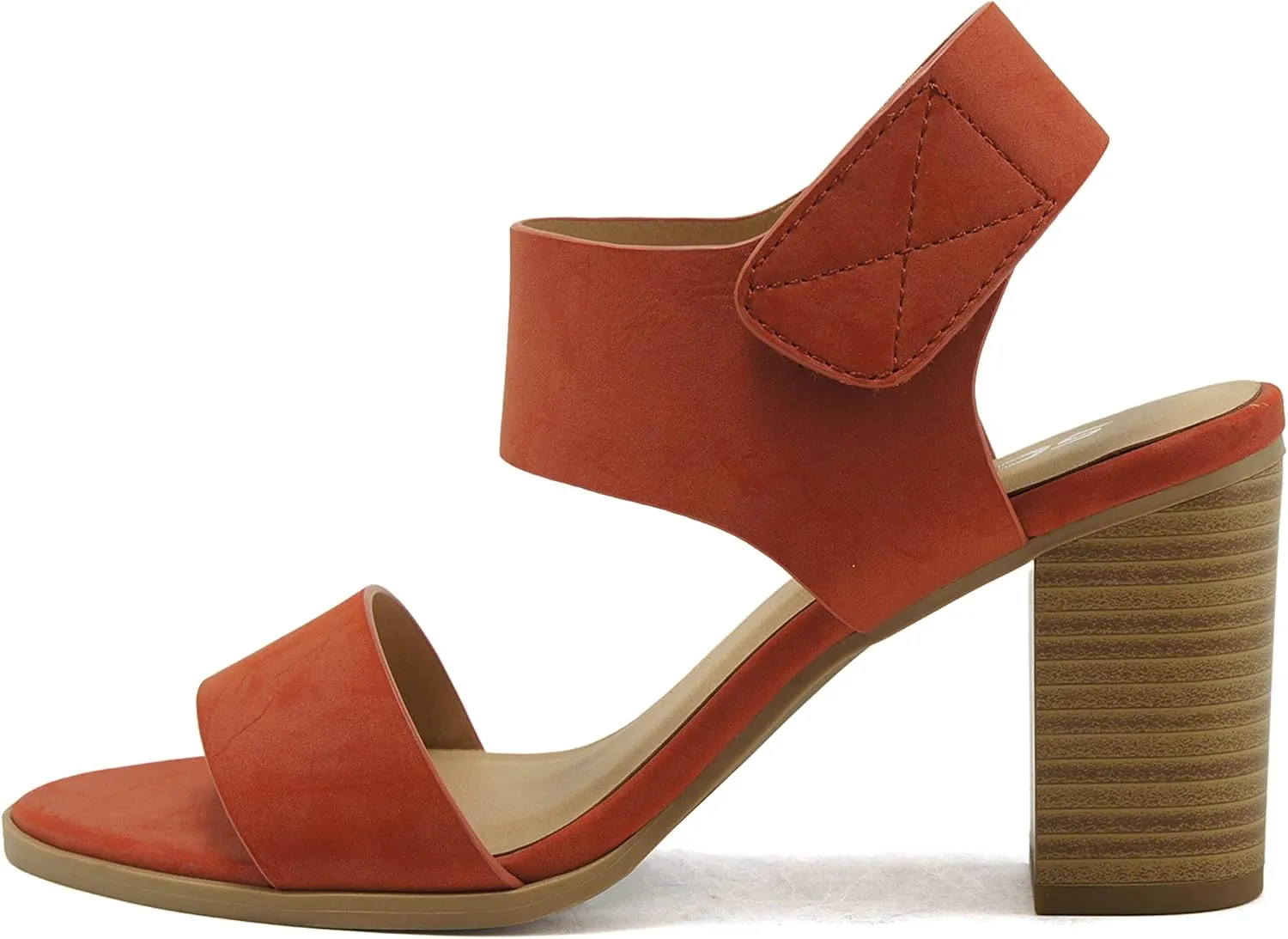 SODA Topshoeave Wait Womens Open Toe Chunky Heel Ankle Strap Shoes Block High Heel Dress Sandals
