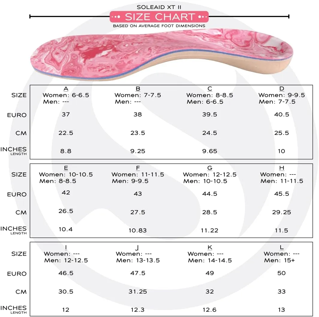 SoleAid XTI Insoles - 3-Layer Performance Insole, Semi-Rigid Arch Support - Light Weight, Shock Absorbing, Anti-Fatigue Foot Orthotic for Plantar Fasciitis (Men's 8-8.5 / Women's 10-10.5)