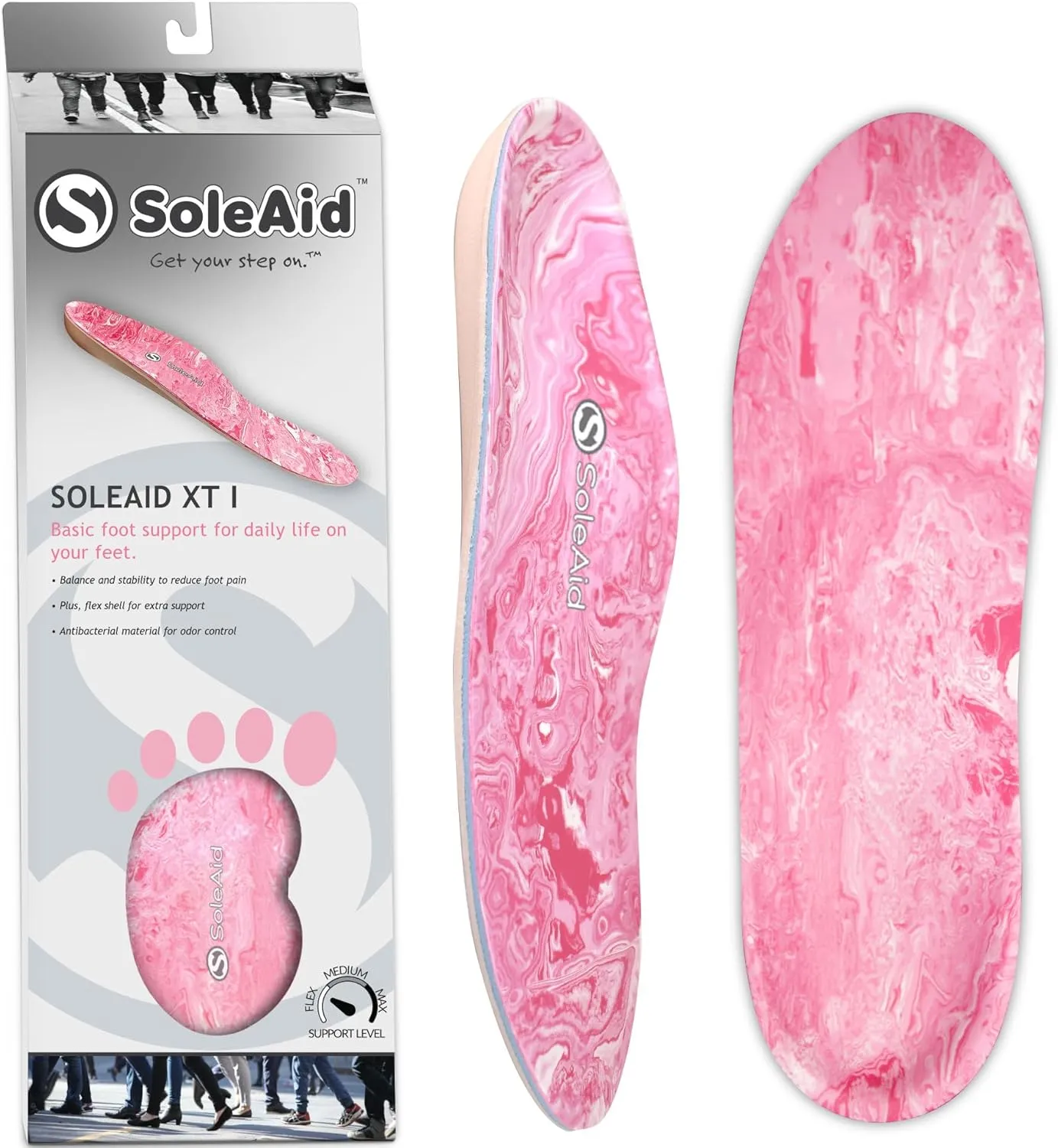 SoleAid XTI Insoles - 3-Layer Performance Insole, Semi-Rigid Arch Support - Light Weight, Shock Absorbing, Anti-Fatigue Foot Orthotic for Plantar Fasciitis (Men's 8-8.5 / Women's 10-10.5)