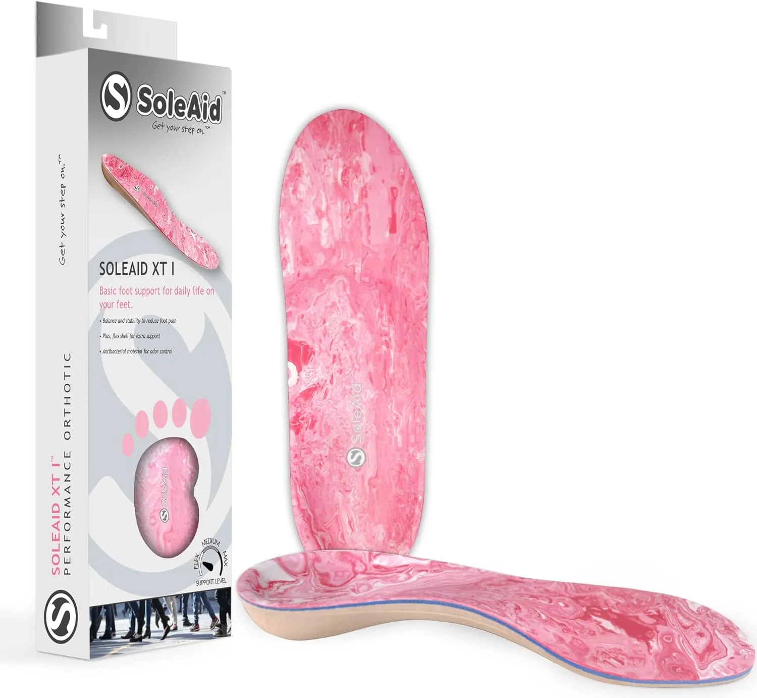 SoleAid XTI Insoles - 3-Layer Performance Insole, Semi-Rigid Arch Support - Light Weight, Shock Absorbing, Anti-Fatigue Foot Orthotic for Plantar Fasciitis (Men's 8-8.5 / Women's 10-10.5)
