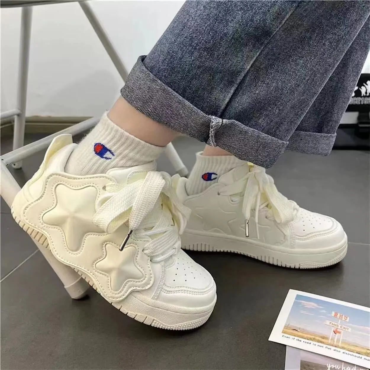 Star Shoes Sneakers for Women Running Shoes Non Slip On Casual Walking Shoes Fashion Lightweight Sneaker for Work