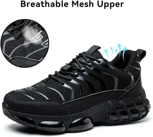 Steel Toe Shoes for Men Women Lightweight Safety Sneakers Composite Toe Work Shoes Puncture Proof Industrial Construction Shoes Black
