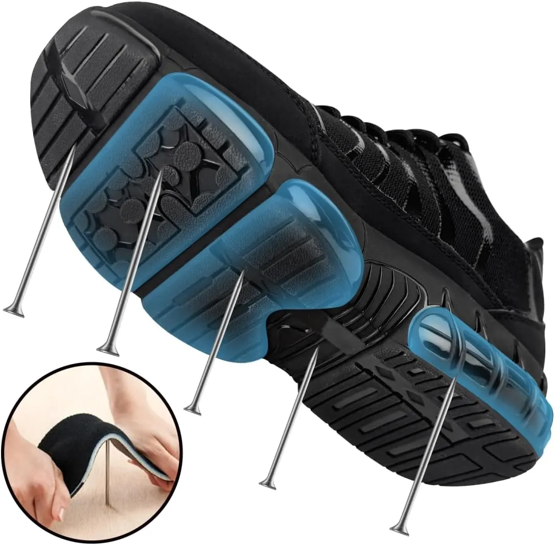 Steel Toe Shoes for Men Women Lightweight Safety Sneakers Composite Toe Work Shoes Puncture Proof Industrial Construction Shoes Black