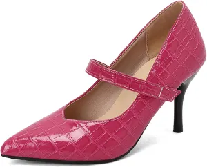 Stiletto Heel Pointed Toe Women Work Shoes Ankle Strap