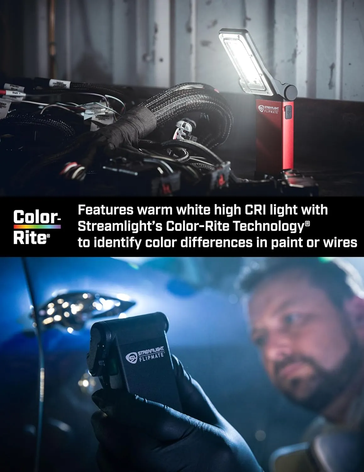 Streamlight 61500 Flipmate 500-Lumen USB Rechargeable Multi-Function Compact Work Light, Black