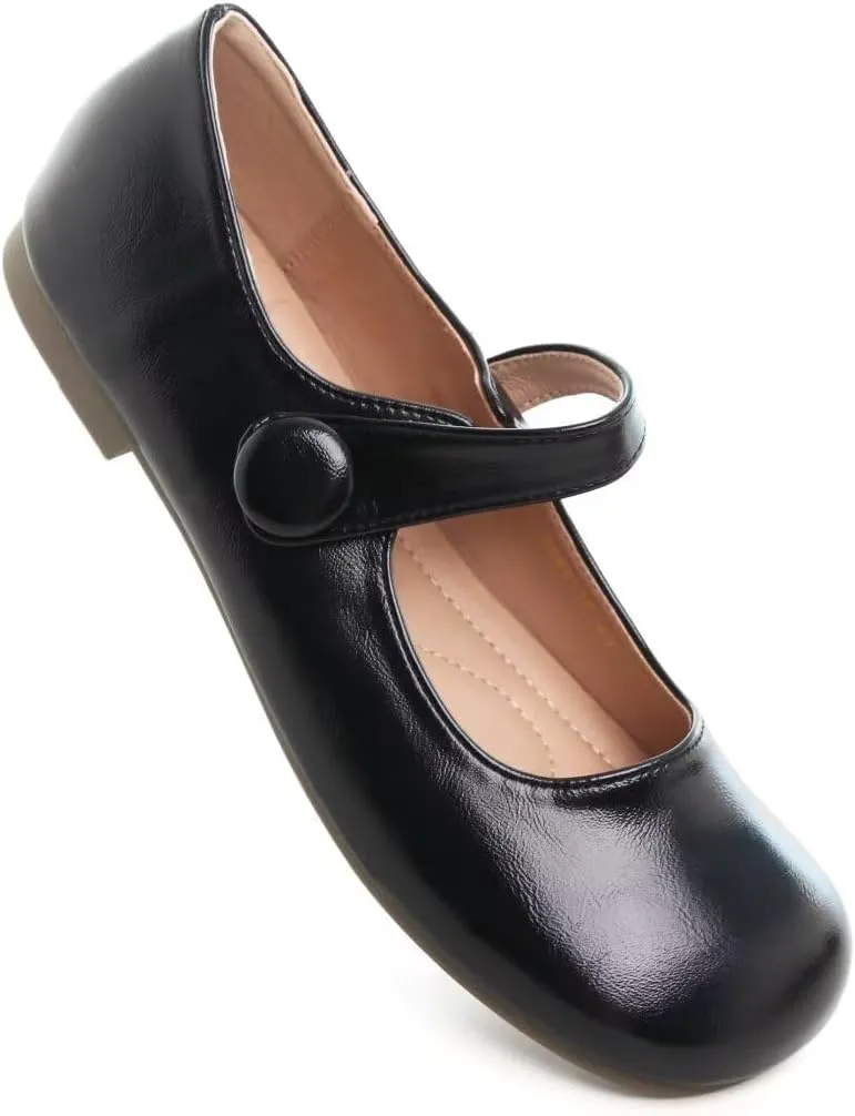 Stunner Women's Leather Dress Flats - Comfortable Square Toe Slip On Mary Jane Work Flats