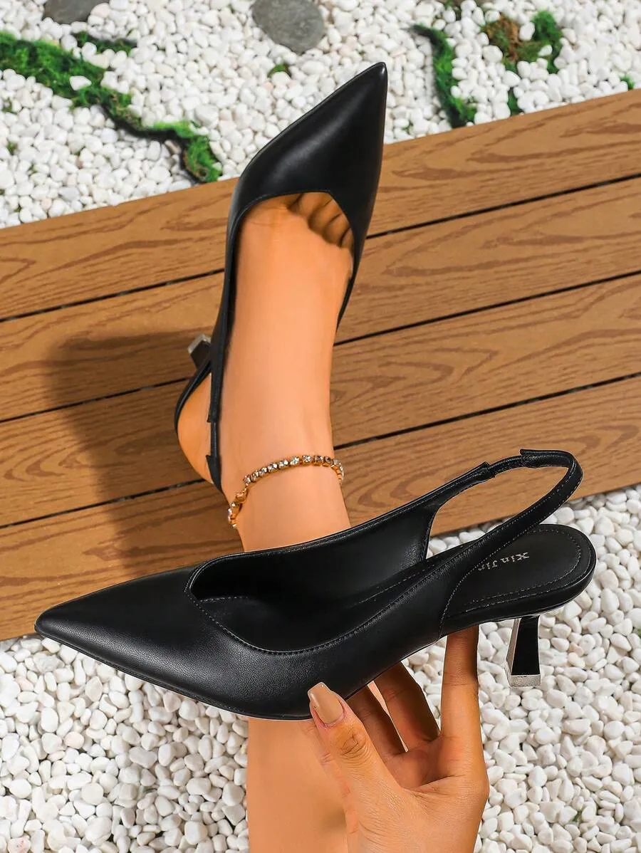 Stylished-Toe Stilettos with Buckle Closure