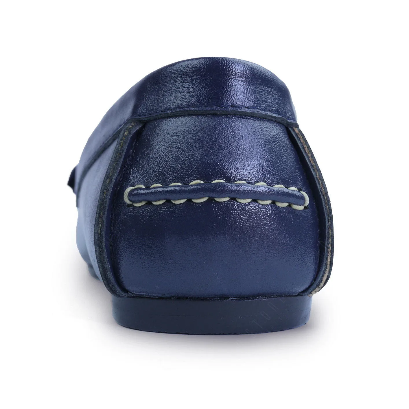 Suede Flip Leather Loafer Pure Navy