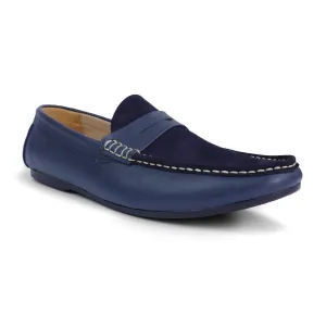 Suede Flip Leather Loafer Pure Navy