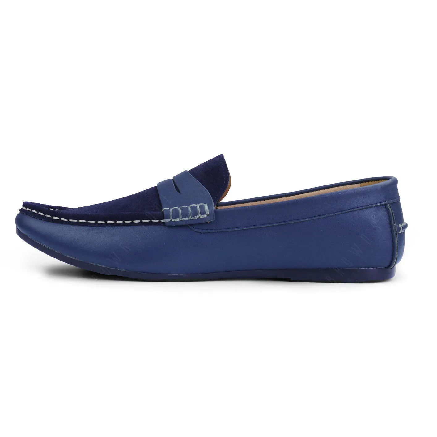Suede Flip Leather Loafer Pure Navy