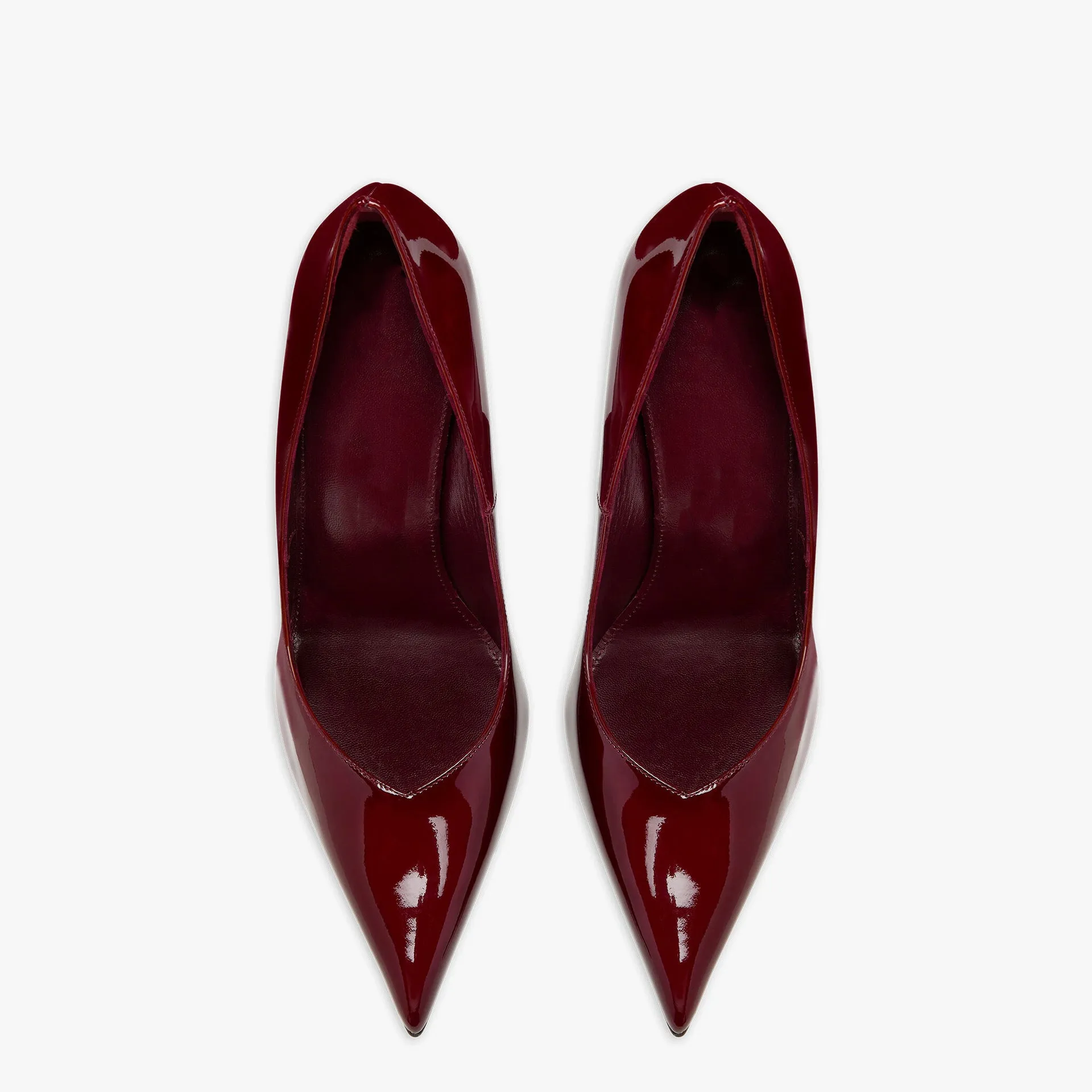 Summer New High Heel Chunky Heel Patent Leather Low-cut Pointed Toe Shoes