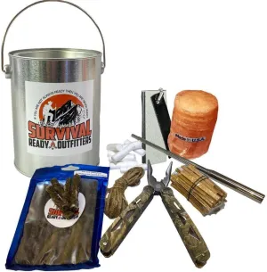 Survival Ready Outfitters Fire Starting Pail Emergency Survival Kit Discs Wicks