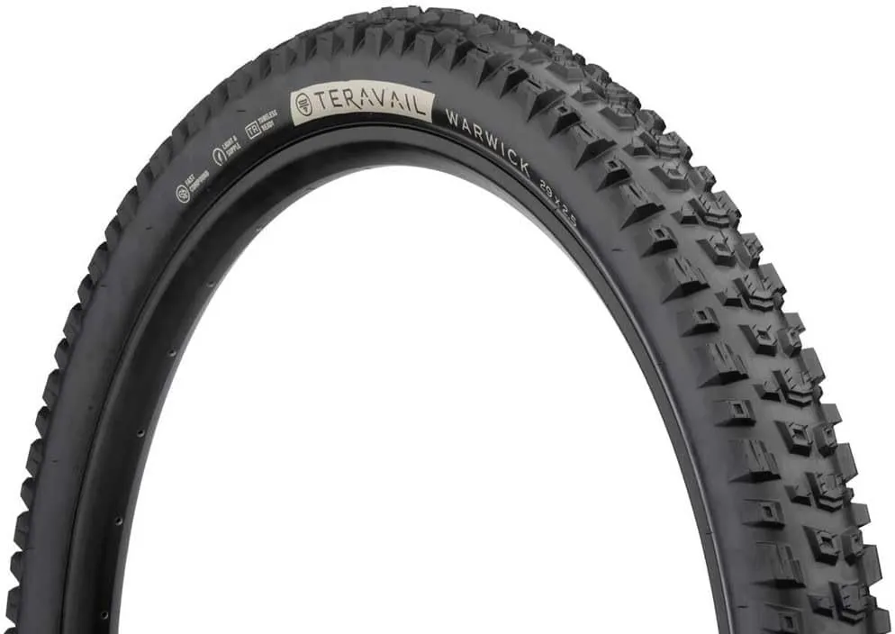 Teravail Warwick Tire - 29 x 2.5, Tubeless, Folding, Black, Light and Supple, Fast Compound