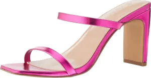 The Drop Women's Avery Square Toe Two Strap High Heeled Sandal