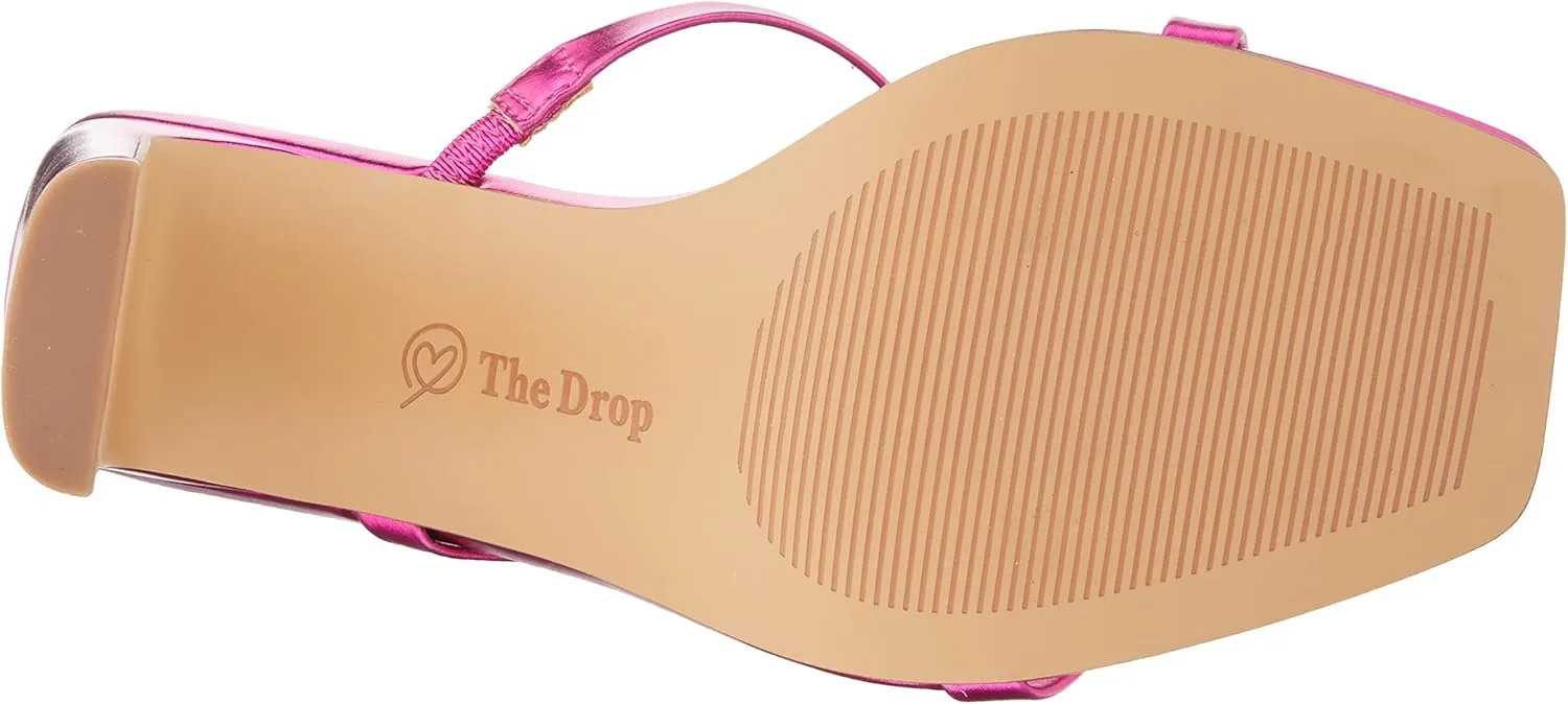 The Drop Women's Avery Square Toe Two Strap High Heeled Sandal