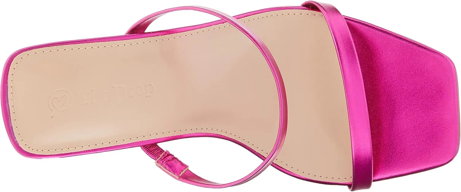 The Drop Women's Avery Square Toe Two Strap High Heeled Sandal