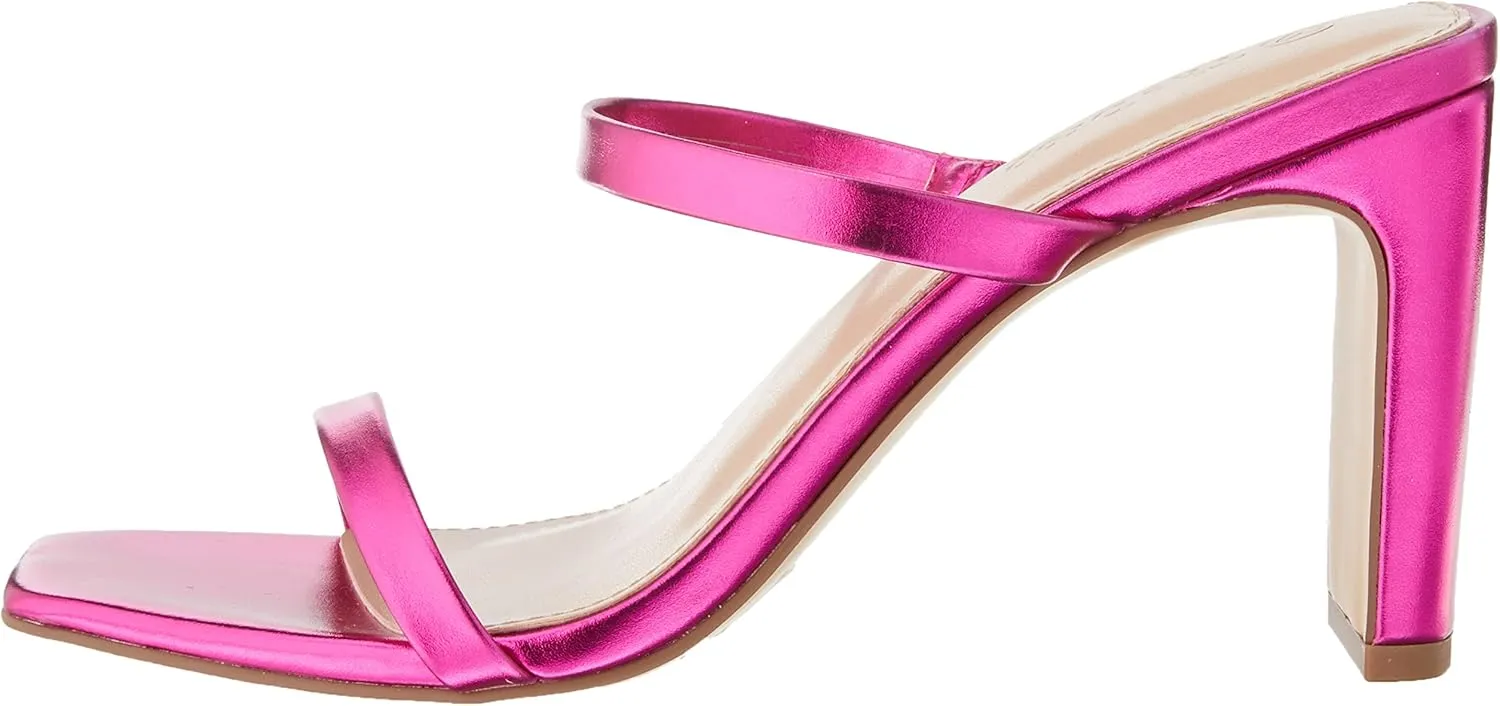 The Drop Women's Avery Square Toe Two Strap High Heeled Sandal