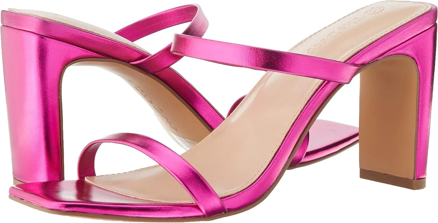 The Drop Women's Avery Square Toe Two Strap High Heeled Sandal