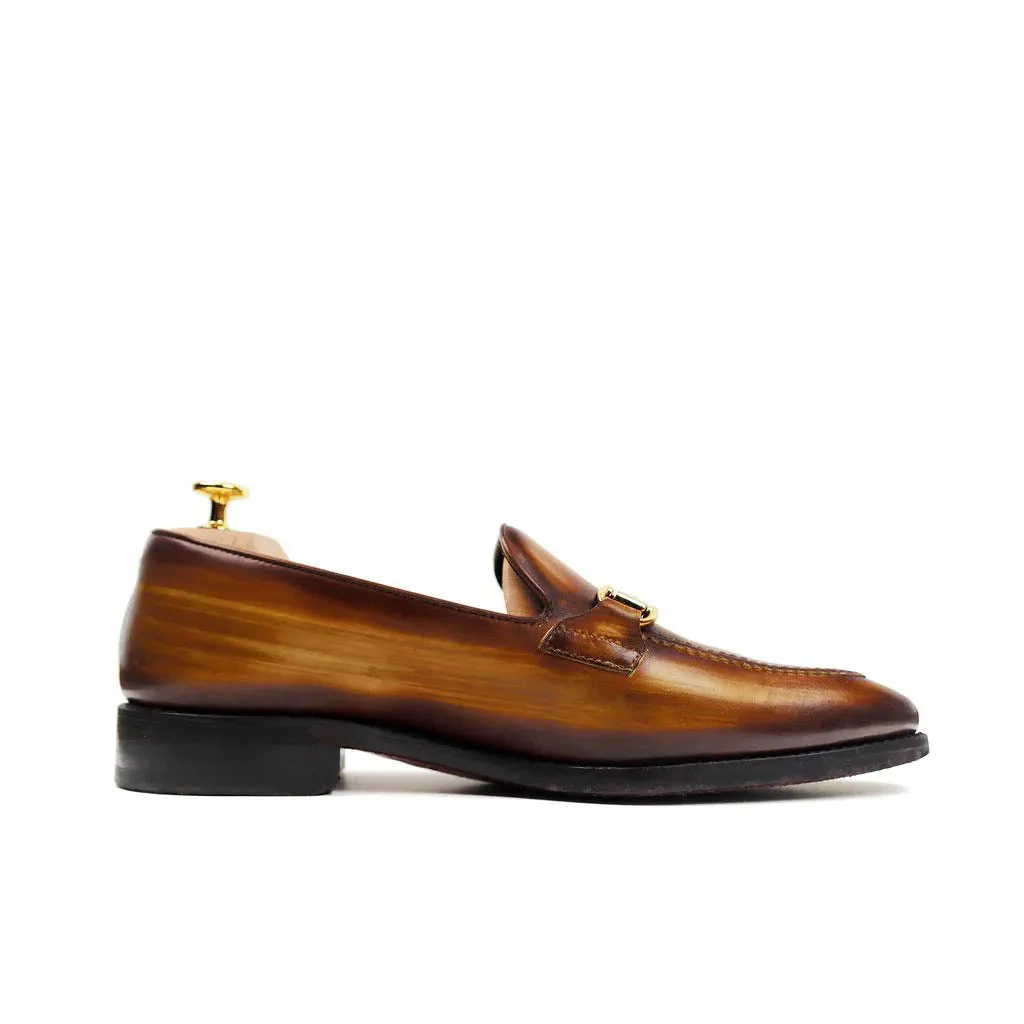 Theo Tan Patina Horsebit Loafer