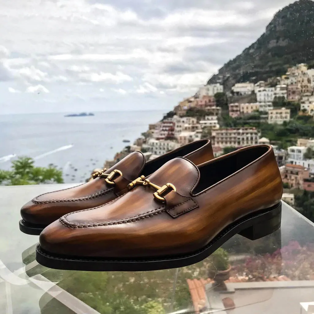 Theo Tan Patina Horsebit Loafer