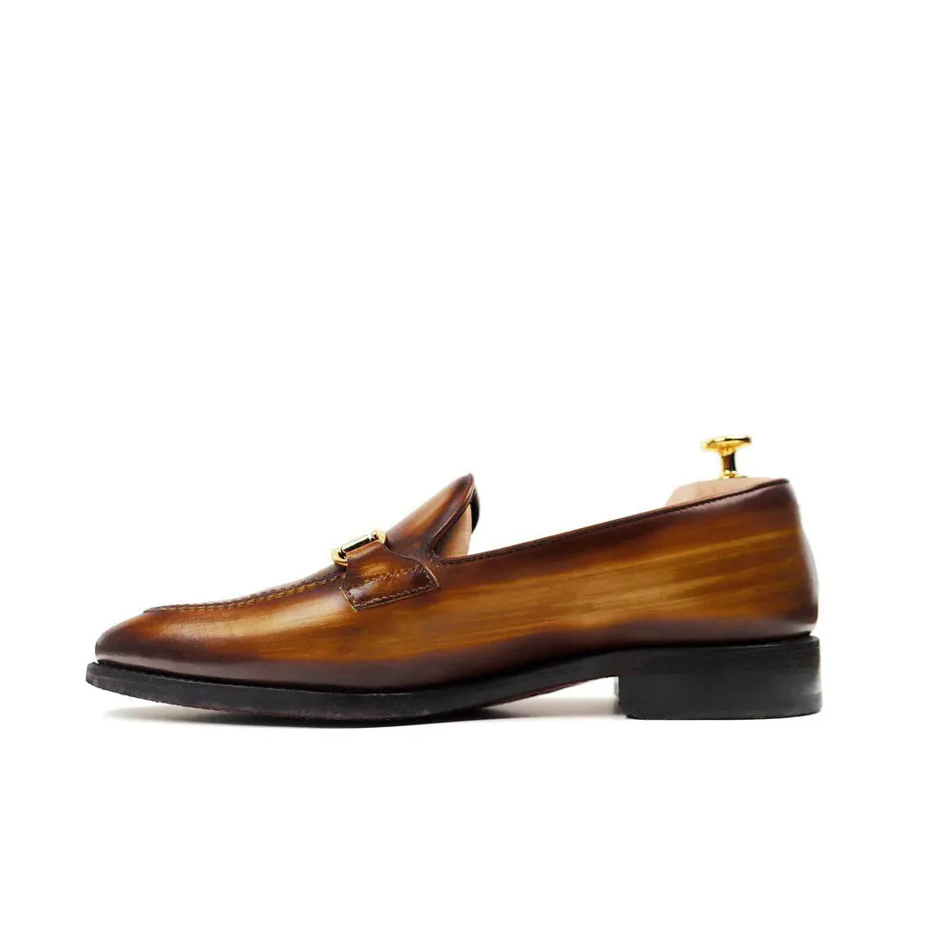 Theo Tan Patina Horsebit Loafer