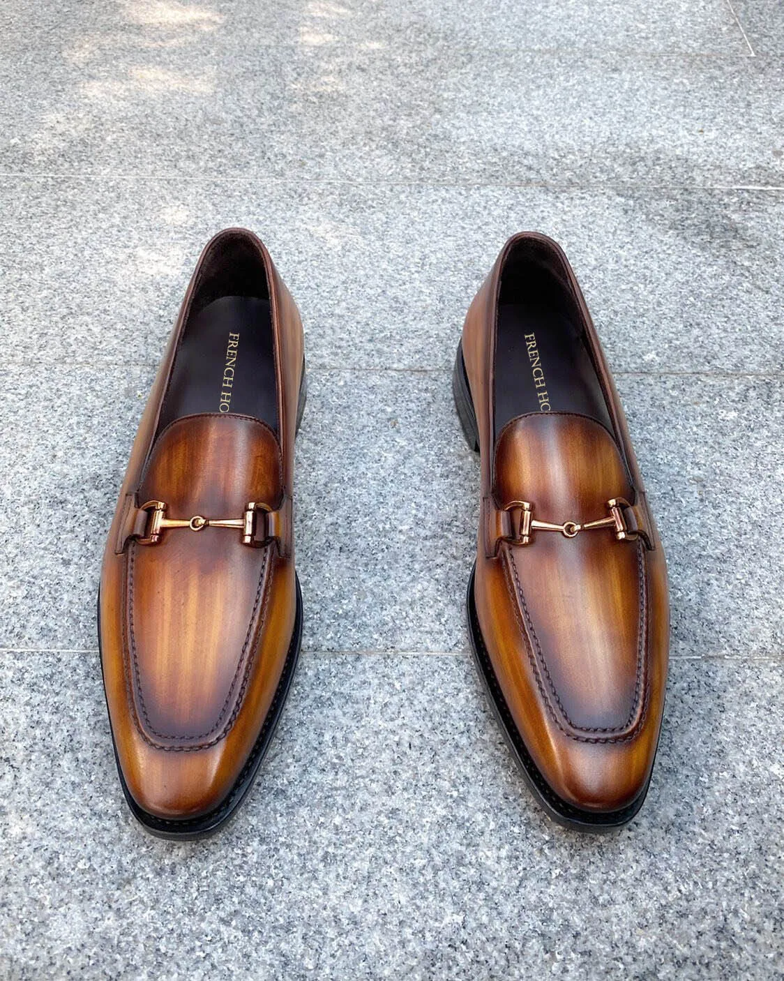 Theo Tan Patina Horsebit Loafer