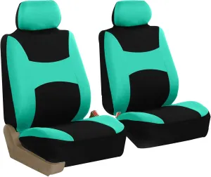 TLH Light and Breezy Flat Cloth Automotive Car Seat Covers Front Set Only, Airbag Compatible, MintColor Universal Fit Car Seat Protector for Cars, Auto, Trucks, SUV
