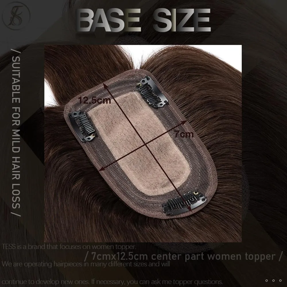 Toppers for Women Hair Toppers for Women 6"-18" Real Human Hair with Bangs, 7x12.5cm Silk Base Clip In Hair Extension 150% Densiny Indian Hair Straight Hair Pieces Hair Toppers(Bleach Blonde,14inches)