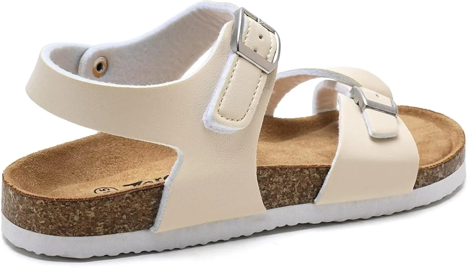 Torotto Girls Boys Sandals with Cork Footbed Adjustable Buckle Summer Slides Flip Flops Open Toes Flat for Kids Toddler