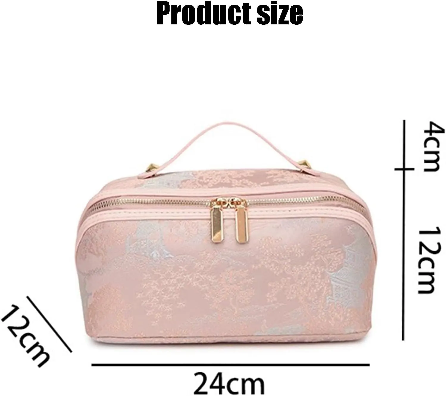 Travel Makeup Bag,Open Flat Toiletry Bag Make Up Organizer With Divider And Handle For Women(D)