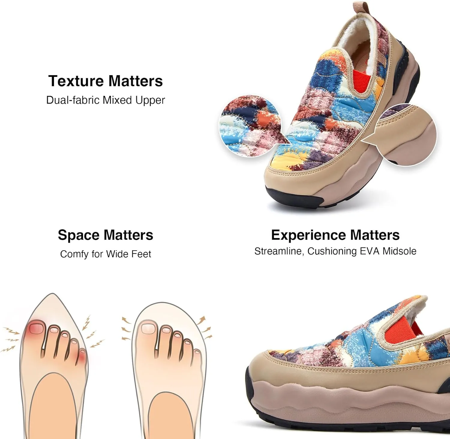 UIN Women's Platform Hiking Shoes Walking Casual Comfortable Art Painted Travel Sneaker San Diego