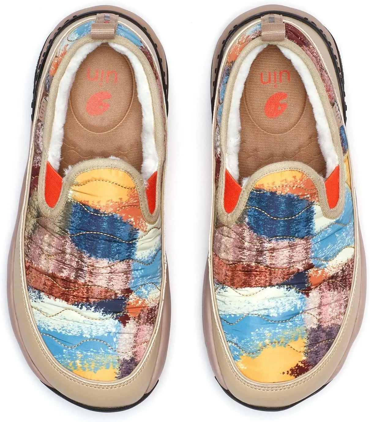 UIN Women's Platform Hiking Shoes Walking Casual Comfortable Art Painted Travel Sneaker San Diego