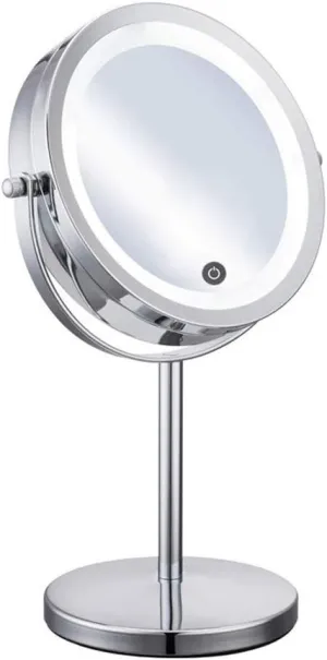 Vanity Mirror Bathroom Vanity Mirror Lighted Makeup Mirror with Dimmable Lights， 5X Makeup Mirror with Lights and Magnification，Touch Screen， Double Side Vanity，