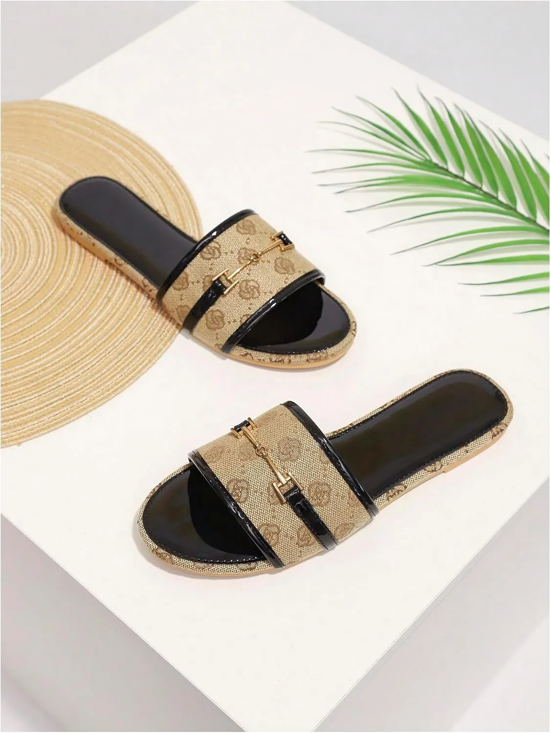 Verdusa Women's Open Toe Slides Single Band Slip On Flat Sandals Summer Shoes